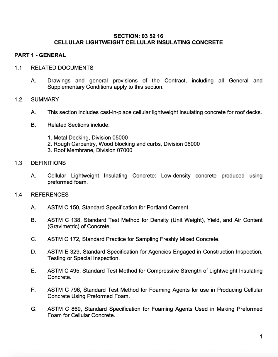 LWIC Sample Spec text